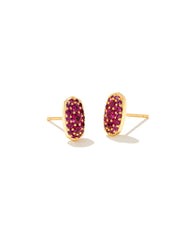 Kendra Scott crystal stud earring with ruby crystals