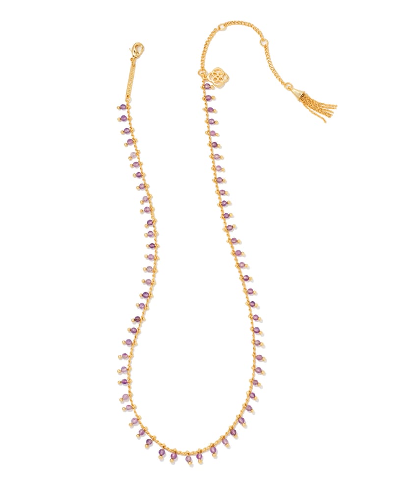 Jenna Choker Necklace Gold Purple Amethyst