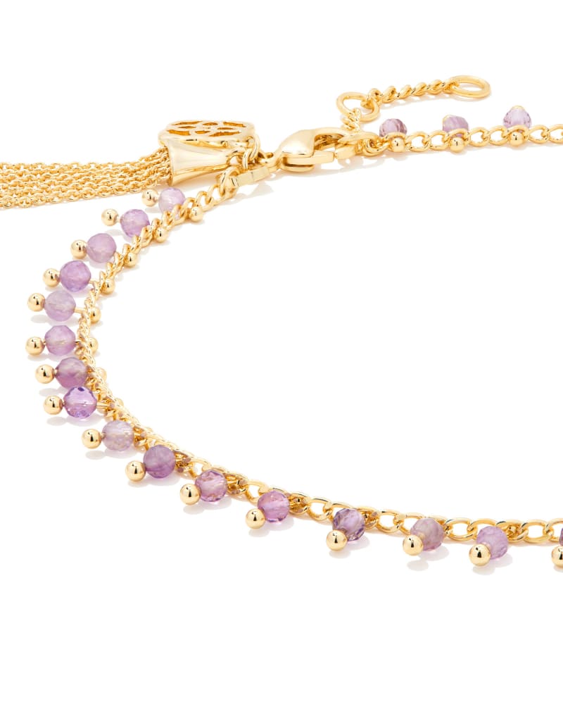 Jenna Choker Necklace Gold - Purple Amethyst