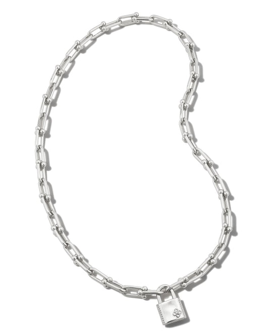 Jess Lock Chain Necklace in Silver - Kendra Scott 800