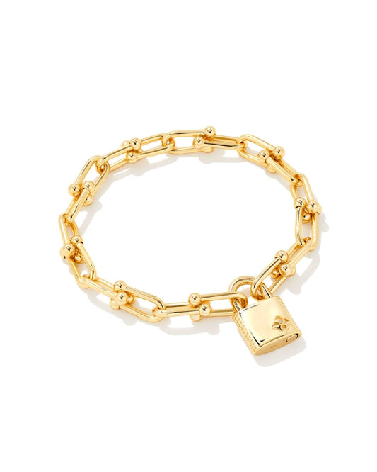 Jess Lock And Chain Bracelet In Gold - Image 1 - Kendra Scott 800
