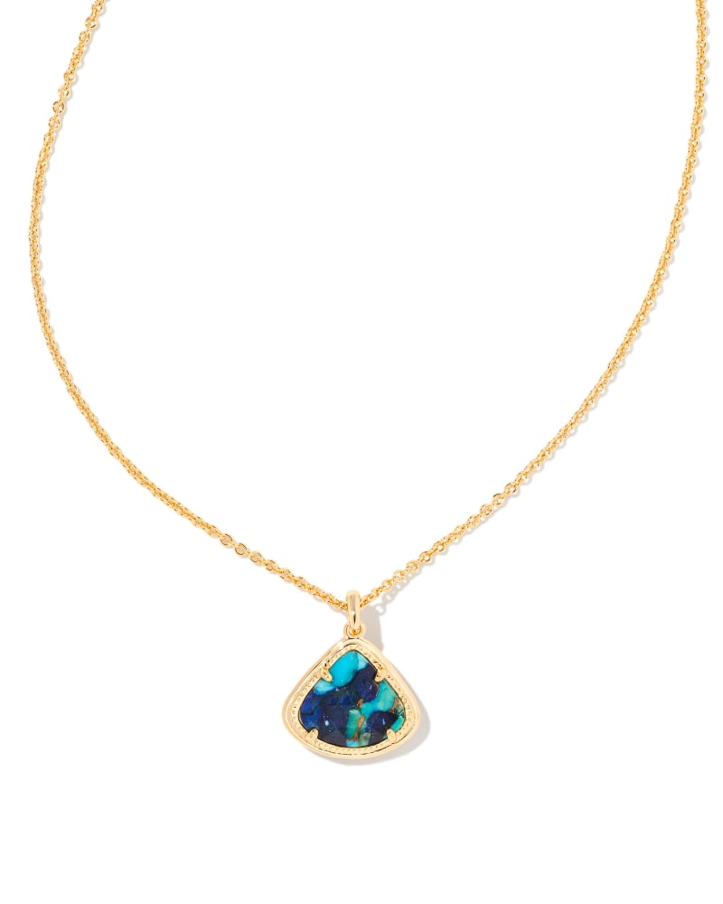 Kendall Pendant  Necklace Gold Bronze Veined Lapis Turquoise