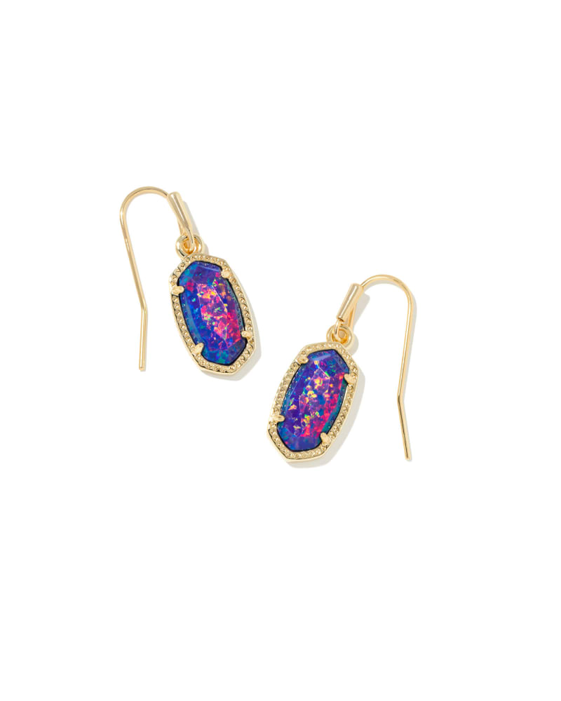 Lee Earrings Gold Indigo Opal - Kendra Scott®