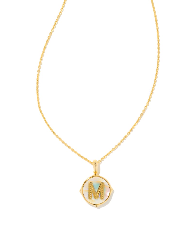 Letter M Disc Pendant Front View 