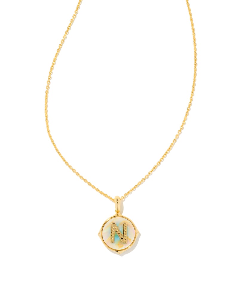 Kendra Scott Letter N Disc Pendant Necklace Gold