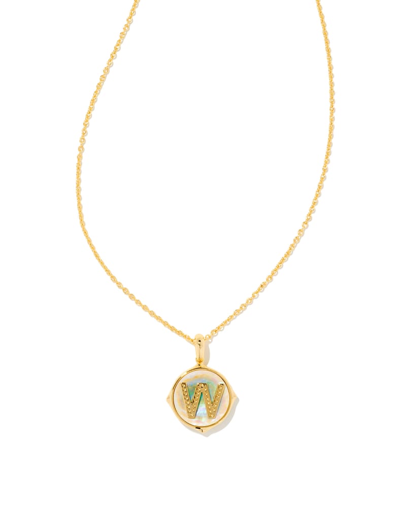 Letter W Disc Pendant Front View 