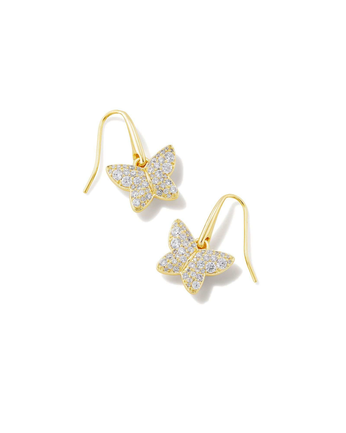 Kendra Scott Lillia Crystal Drop Earrings Gold White Crystal.