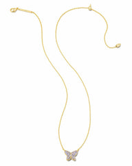 Kendra Scott Lillia Crystal Pendant Necklace Gold Violet Crystal in gold.