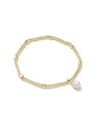 Lindsay Stretch Bracelet Gold White Pearl