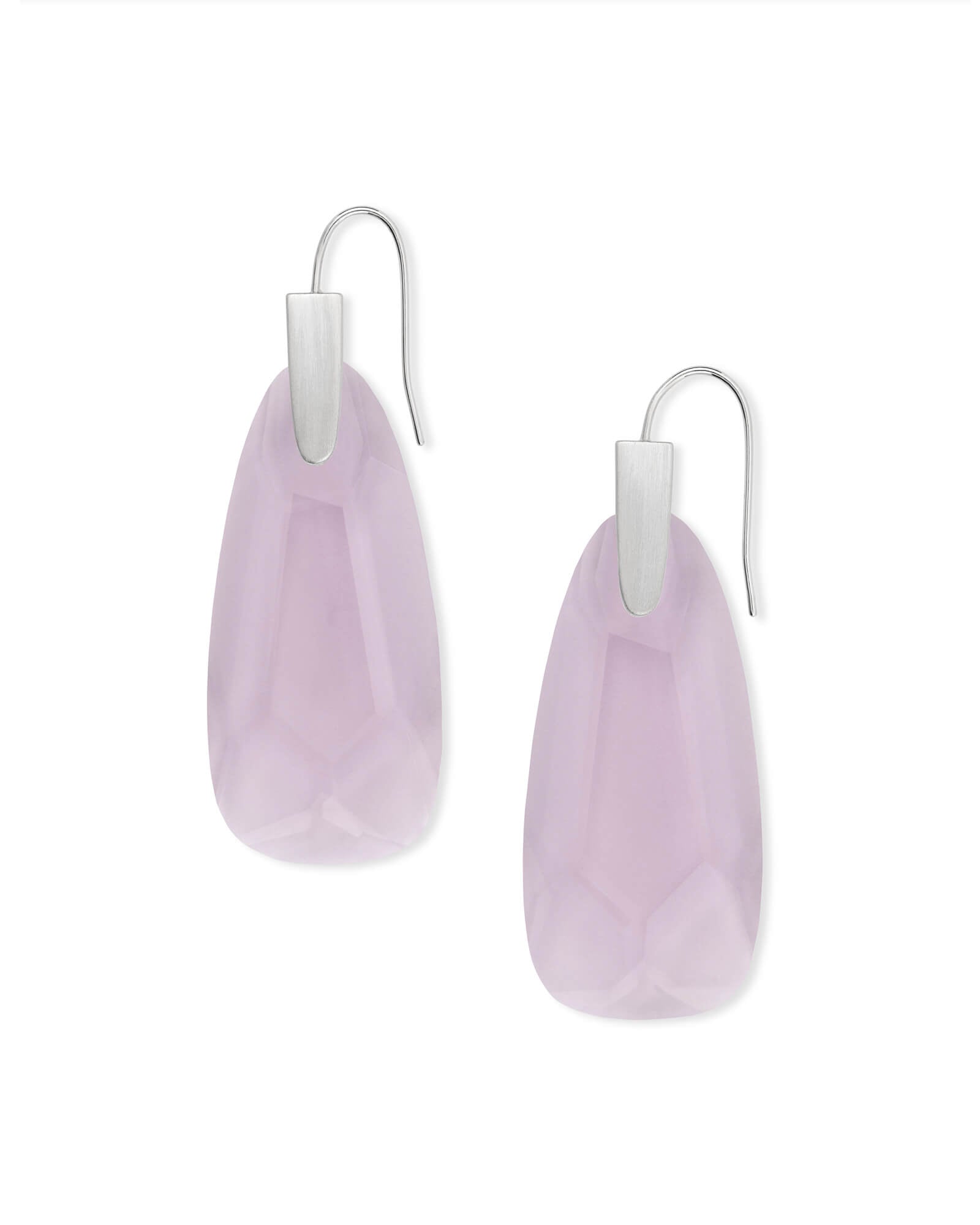 Maize Rhodium - Clear Violet Earrings Front View