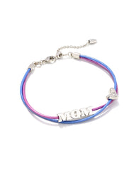 Mom Friendship Bracelet Rhodium Purple Mix