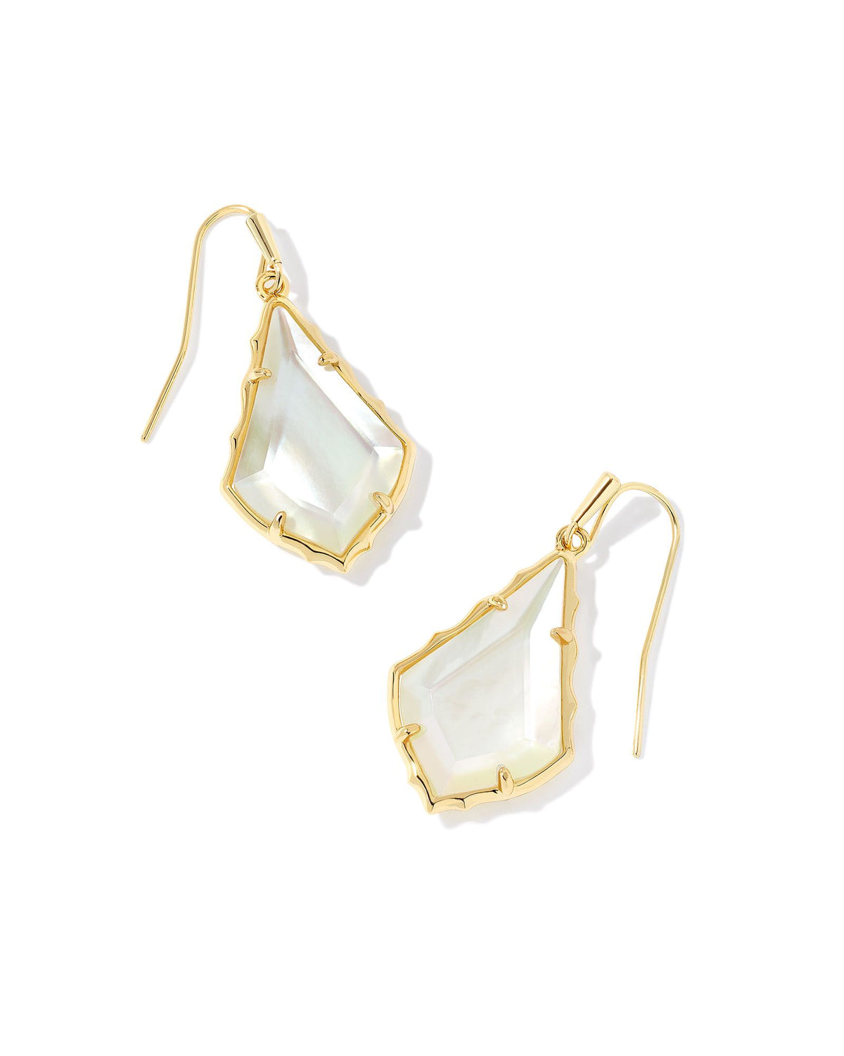 Small faceted alex drop earrings in gold