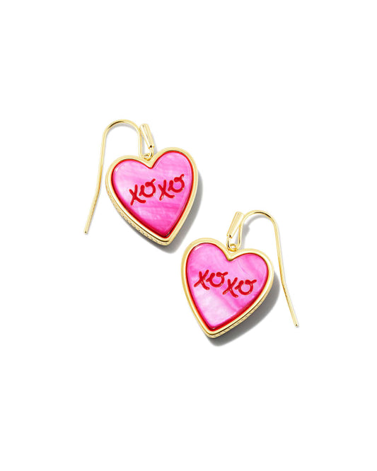 Xoxo Drop Earrings Gold Hot Pink Mother Of Pearl - Image 1 - Kendra Scott 800