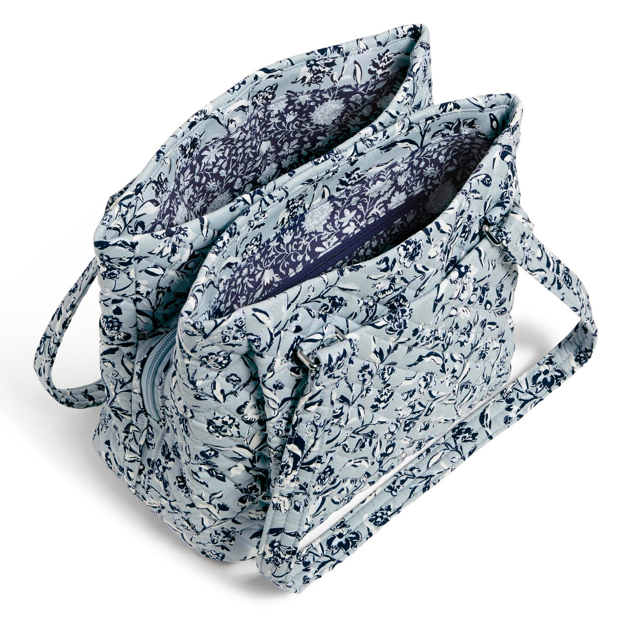 Multi-Compartment Shoulder Bag - Perennials Gray