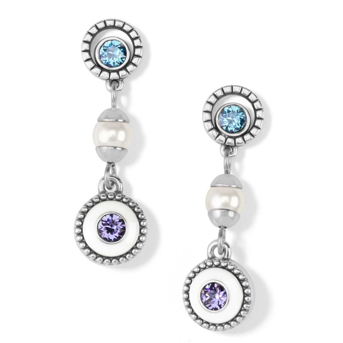 Brighton Halo Light Pearl Post Drop Earrings