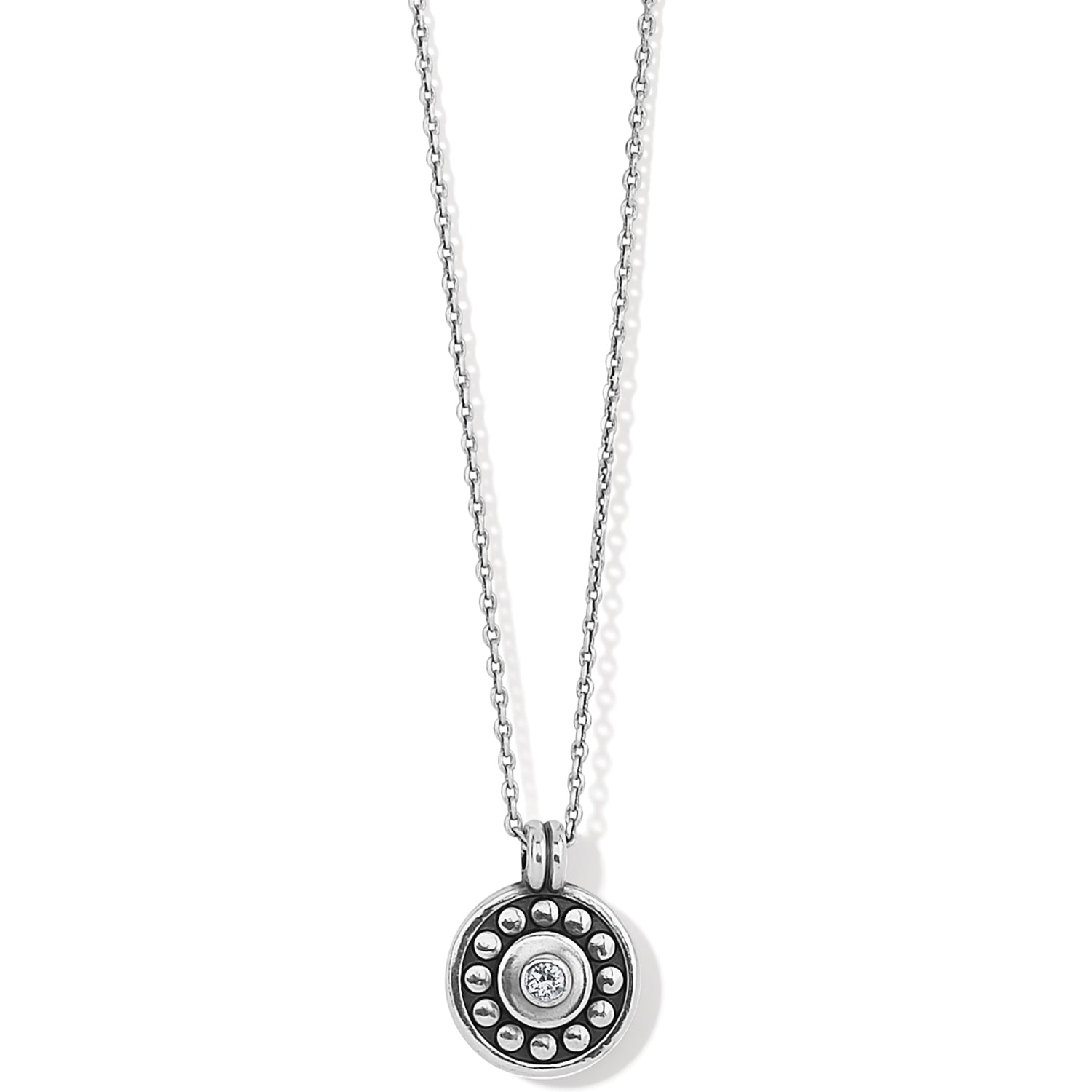Brighton Silver Pebble Dot Medali Petite Reversible Necklace
