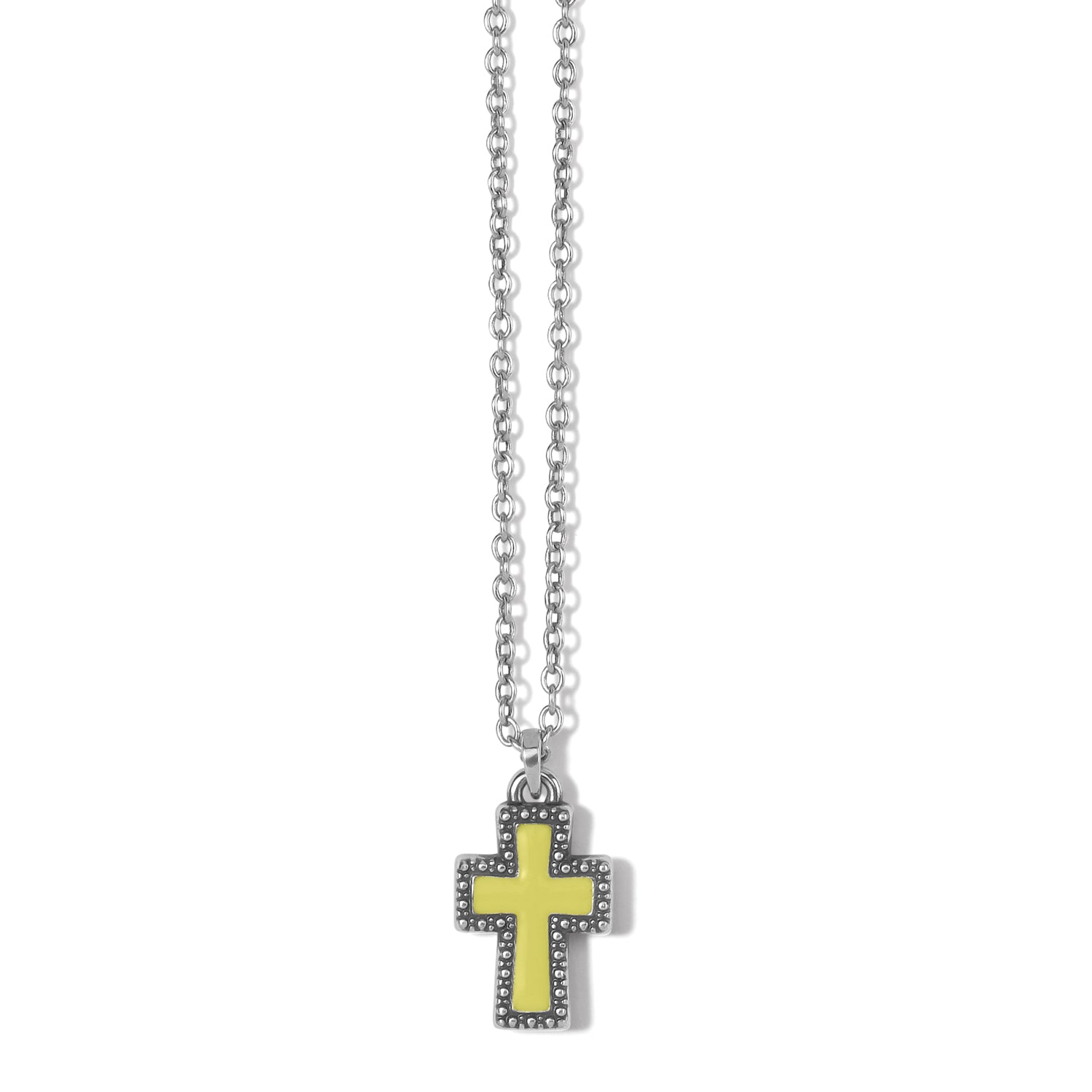 Dazzling Cross Yellow Necklace Front View