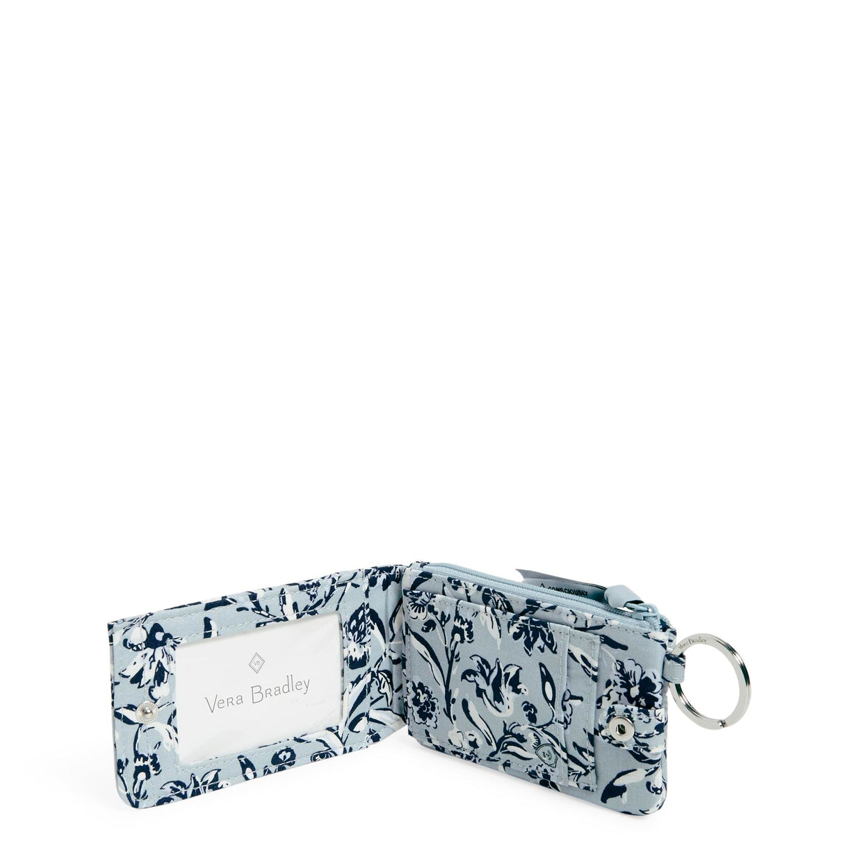 Vera Bradley® - Inside ID case - RFID Deluxe Zip ID Case In Perennials Gray