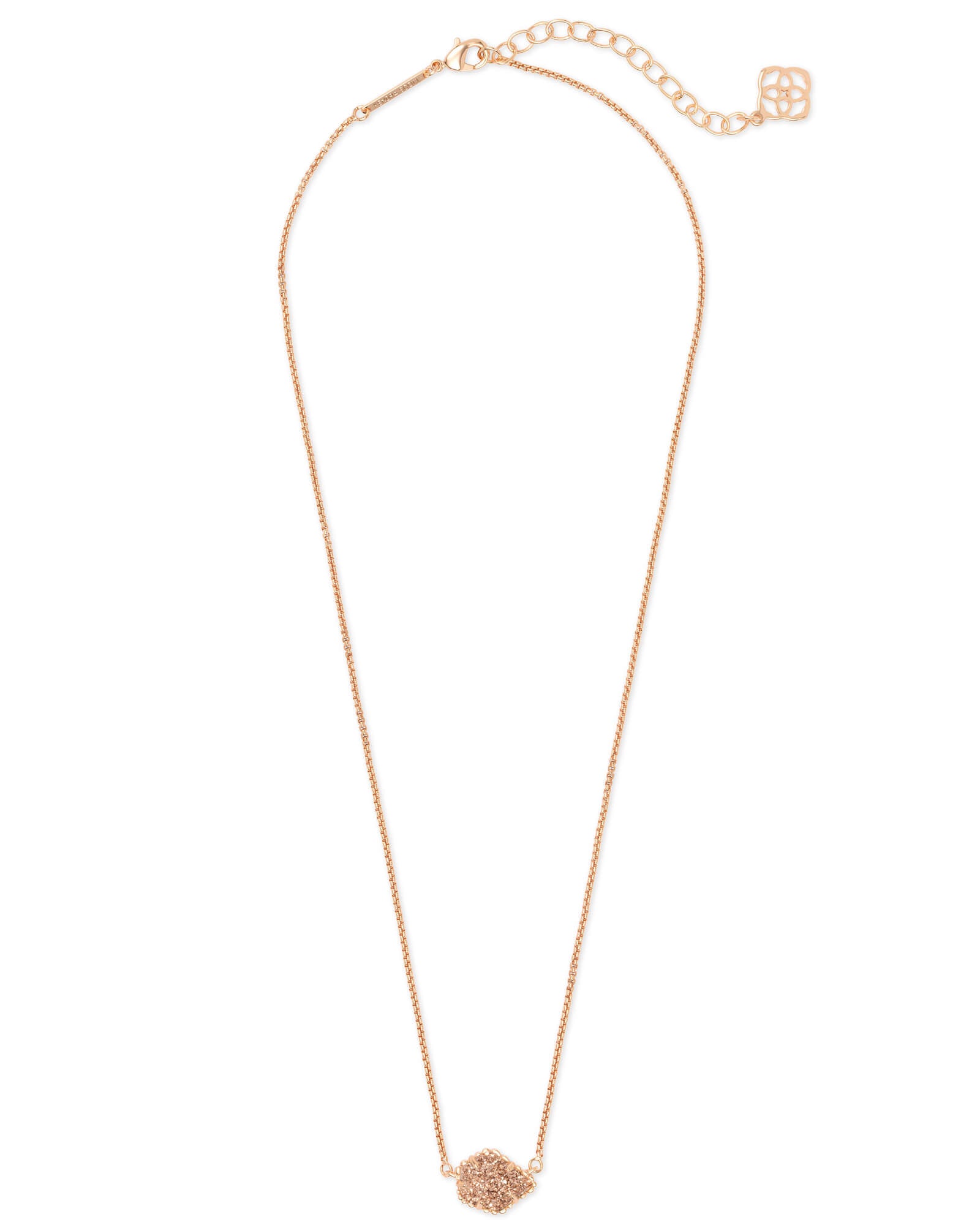 Tess Rose Gold Pendant Necklace In Rose Gold Drusy