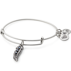 Feather Charm Bangle Silver 