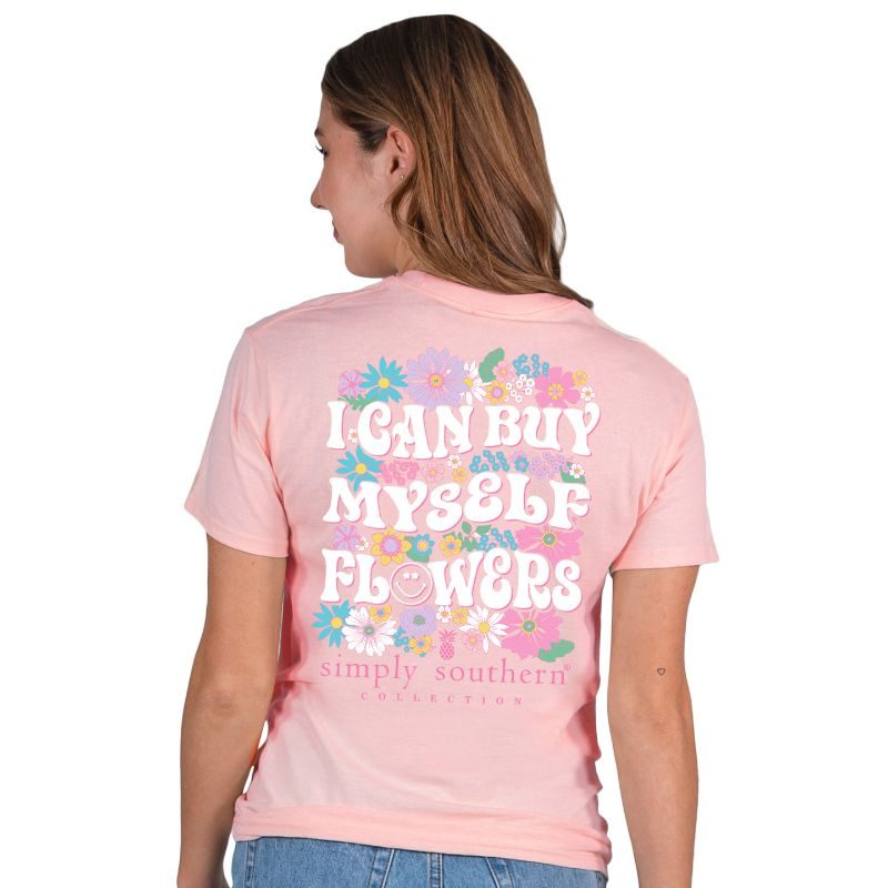 Women's Buy Myself Flowers Short Sleeve Tee from Simply Southern.