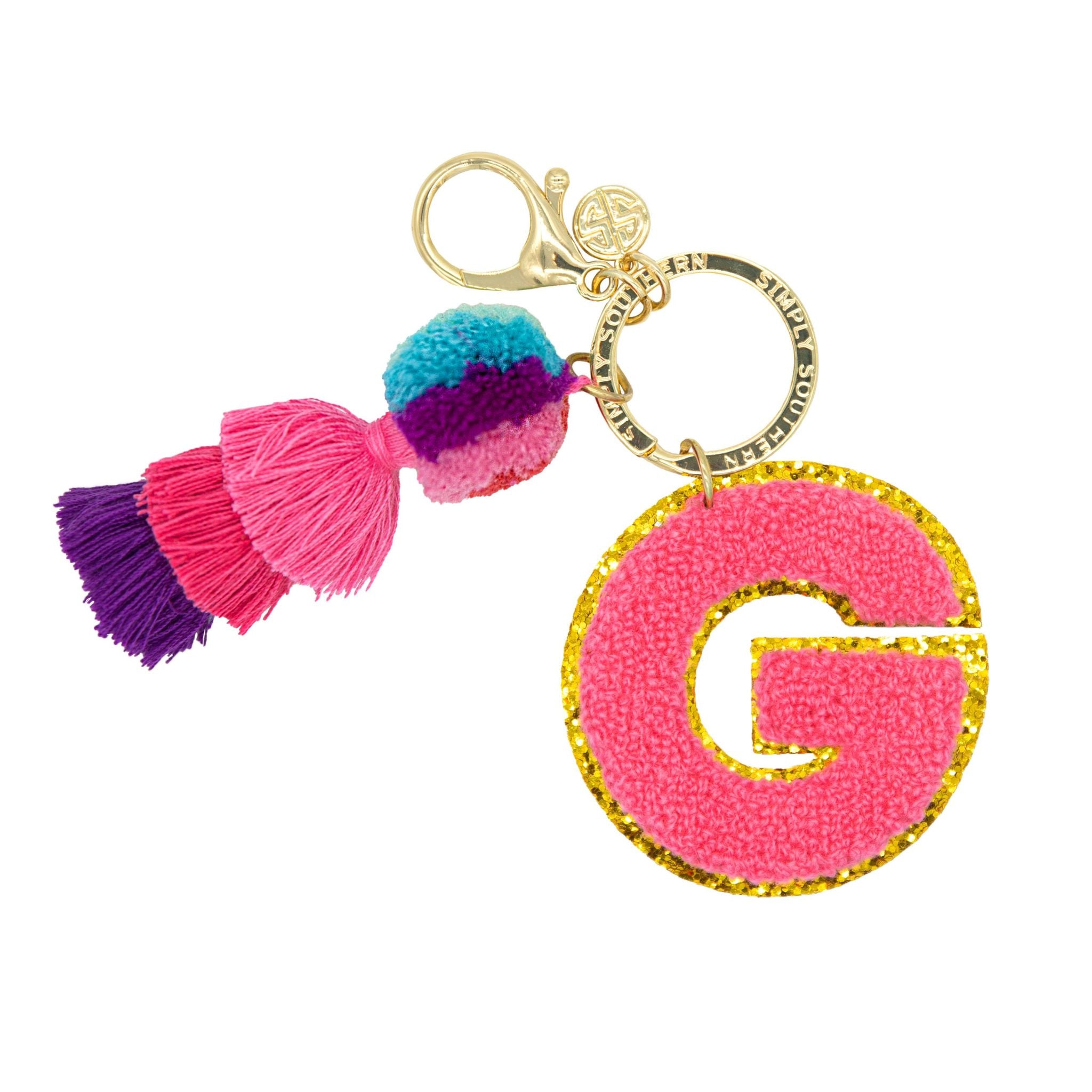 Simply Southern Varsity Keychain Pink Initial - G