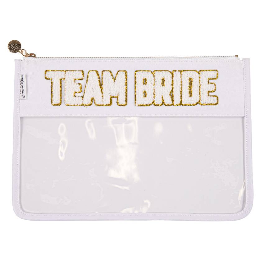 Simply Southern Team Bride Sparkle Clear Zip bag