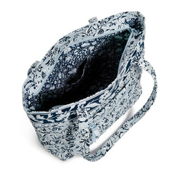 Vera Bradley® - Inside View Of The Main Pocket Of A Small Vera Tote Bag - In Perennials Gray Pattern