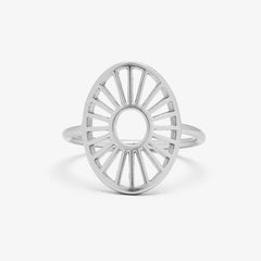 Sunburst Ring Silver Size 7