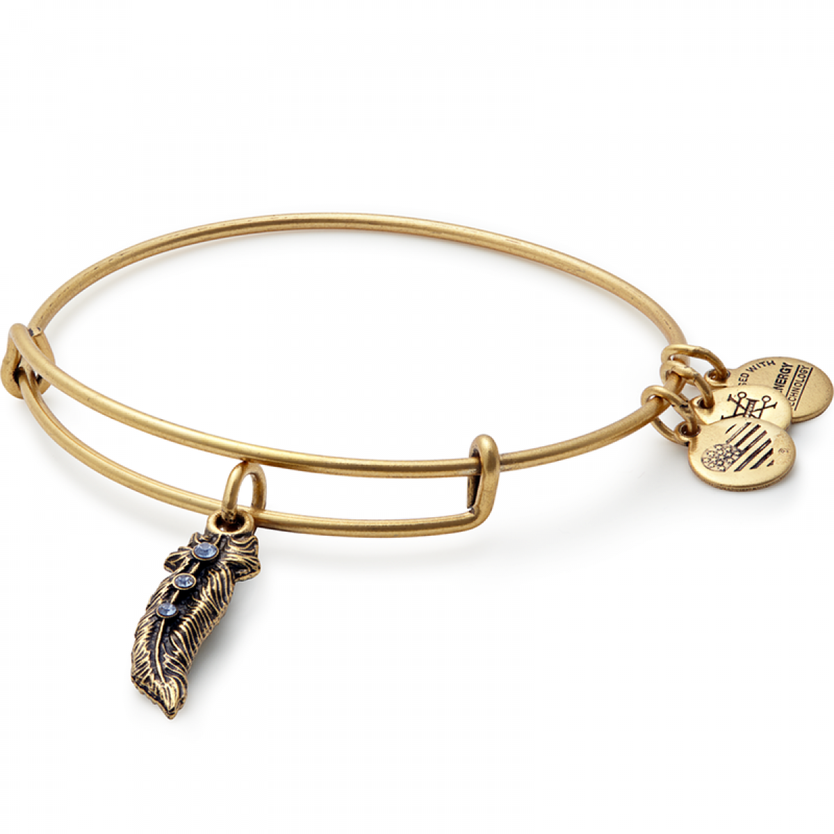 Feather Charm Bangle Gold 