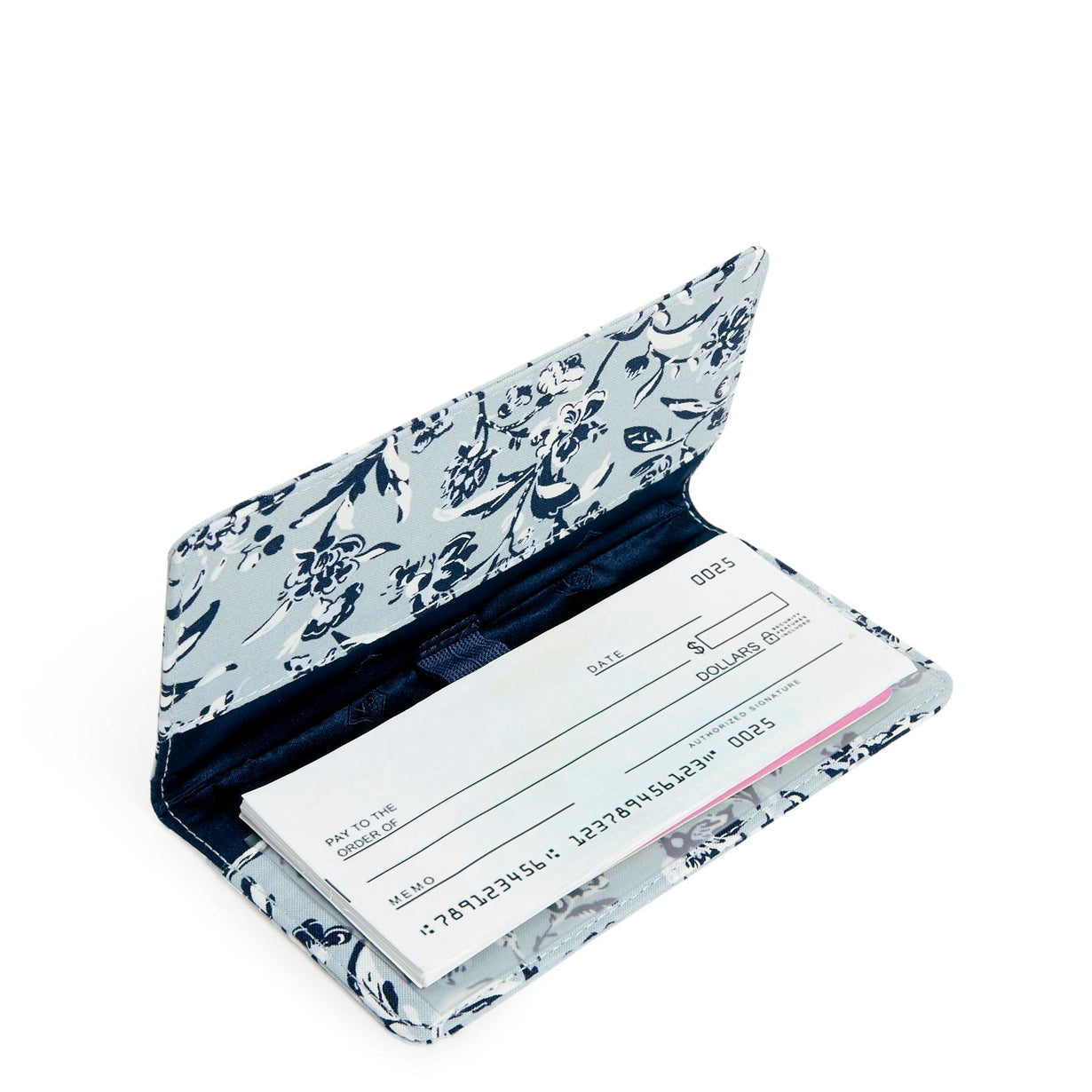 Vera Bradley Checkbook Cover In Perennials Gray