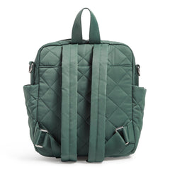 Vera Bradley Convertible Small Backpack Shoulder Straps In Olive Leaf Pattern