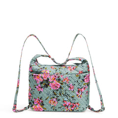 Convertible Backpack Shoulder Bag Rosy Outlook Squished Down With Shoulder Straps 