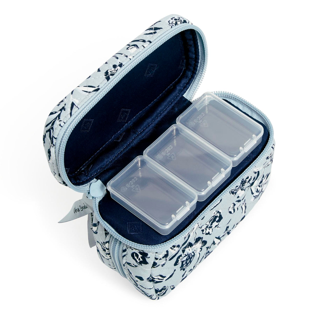 Deluxe Travel Pill Case In Perennials Gray Vera Bradley Occasionally Yours