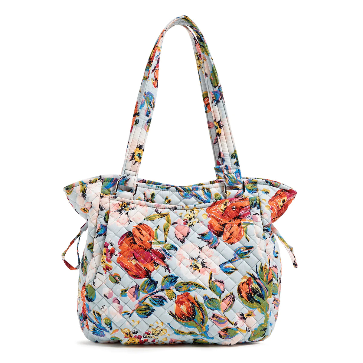 Vera Bradley Glenna Satchel Sea Air Floral, front view.