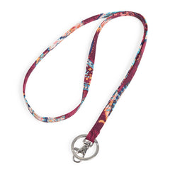 Vera Bradley classic lanyard with a key ring and badge clip. Shown in their Paisley Jamboree pattern