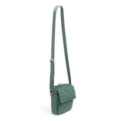 Vera Bradley Small Crossbody Bag Fully Extended Strap In Olive Leaf