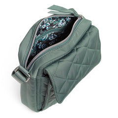Vera Bradley Small Crossbody Bag Unzipped Main Pocket In Olive Leaf 