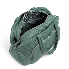 Vera Bradley Weekender Travel Bag Open Main Pocket In Olive Leaf Pattern 