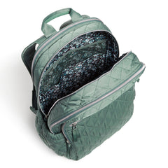 Vera Bradley XL Campus Backpack Main Pocket In Olive Leaf Pattern