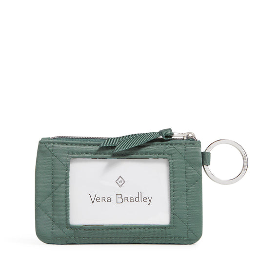 Vera Bradley Zip ID Case Front Window In Olive Leaf Pattern 1230