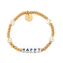 'Happy' Metallic Smile Bracelet S/M - Little Words Project